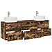 Set di Armadi da Bagno 3 pz Rovere Fumo 62,5 x 44,5 x 50 cm - Foto miniatura 7