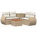 Set di divani 6 pz Beige e Bianco Crema - Foto miniatura 1