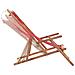 Sdraio da Spiaggia Pieghevole Telaio in Legno e Tessuto Rosso - Foto miniatura 3