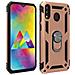 Cover Galaxy M20 Bi-materia Rigida Morbida Anello Magnetico Stand Rosa Gold - Foto miniatura 1