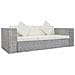 Divano a 3 Posti con Cuscini Grigio in Rattan Naturale 200 x 80 x 61 cm - Foto miniatura 1