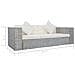 Divano a 3 Posti con Cuscini Grigio in Rattan Naturale 200 x 80 x 61 cm - Foto miniatura 8