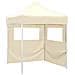 Gazebo Professionale Pieghevole Con 2 Pareti 2x2m Acciaio Crema - Foto miniatura 1