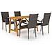 Set Mobili Da Pranzo Per Giardino 5 Pz Marrone - Foto miniatura 1
