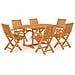 Set da Pranzo da Giardino 7 pz in Legno Massello di Teak - Foto miniatura 1