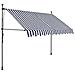 Tenda da Sole Retrattile Manuale con LED 250 cm Blu e Bianca - Foto miniatura 2