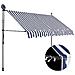 Tenda da Sole Retrattile Manuale con LED 250 cm Blu e Bianca - Foto miniatura 1