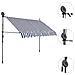 Tenda da Sole Retrattile Manuale con LED 250 cm Blu e Bianca - Foto miniatura 3