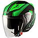 Jet Moto Casco Scooter Doppia Visiera Ece22-05 Certificato Nero Opaco Verde Xl - Foto miniatura 7