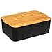 Scatola In Plastica Con Coperchio In Bambù, 13,5 L, Nero - Foto miniatura 1