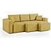 Morfeo Divano Con 3 Sedute Estraibili In Tessuto T02 Giallo - Foto miniatura 5