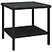 Tavolino Nero 45x45x45 Cm Polyrattan E Vetro Temperato - Foto miniatura 2