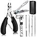 Kit Tagliaunghie Spesse Incarnite In Acciaio Inossidabile 7 In 1 Con Borsa In Pelle Nera Nero - Foto miniatura 1
