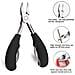 Kit Tagliaunghie Spesse Incarnite In Acciaio Inossidabile 7 In 1 Con Borsa In Pelle Nera Nero - Foto miniatura 4