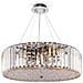 Lampadario Contemporaneo Recinto Metallo Cromo 8 Luci Diffusori Vetro Trasp. - Foto miniatura 1