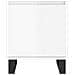 Comodini 2 Pz Bianco Lucido 40x30x50 Cm In Legno Multistrato - Foto miniatura 4