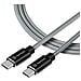 Cavo Dati E Ricarica Usb-c To Usb-c 100w Rope In Kevlar 1m Grey Per Smartphone - Foto miniatura 1