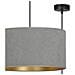 Lampada A Sospensione Hilde - Nero, Grigio - Acciaio Verniciato A Polvere, Tessuto - 35x100x35 Cm - Foto miniatura 2