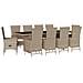 Set da Pranzo da Giardino 11 pz con Cuscini Beige in Polyrattan - Foto miniatura 1