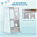 Scala Montessori Convertibile in Set Tavolo e Sedie con Barra di Sicurezza, in Legno, 60x44.5x86 cm, Bianco - Foto miniatura 5