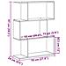 Libreria Divisorio 3Piani Grigio Cemento 70x24x97 cm Truciolato - Foto miniatura 10