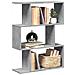 Libreria Divisorio 3Piani Grigio Cemento 70x24x97 cm Truciolato - Foto miniatura 2