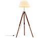 Lusso Casadino -  Lampada A Treppiede Marrone E Bianco In Legno Di Teak 141 Cm - Foto miniatura 2