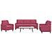 Set Di Divani 3 Pz Con Cuscini Rosso Vino In Velluto - Foto miniatura 8