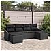 Set da Giardino 6 Pezzi con Cuscini in Polyrattan Nero - Foto miniatura 2