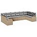 Set di Divano da Giardino da 10 Pezzi con Cuscini Beige Rattan - Foto miniatura 1