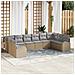 Set di Divano da Giardino da 10 Pezzi con Cuscini Beige Rattan - Foto miniatura 2