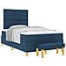 Letto a Box Spring con Materasso & Panchina Blu 120x190 cm Tessuto - Foto miniatura 1