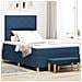 Letto a Box Spring con Materasso & Panchina Blu 120x190 cm Tessuto - Foto miniatura 2