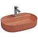 Lavabo Ovale Da Appoggio Senza Troppo Pieno In Ceramica Con Foro Rubinetto - Terracotta Opaco - Foto miniatura 1