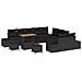 Set Divano da Giardino con cuscino 13 pcs Nero Poly Rattan - Foto miniatura 1