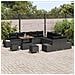 Set Divano da Giardino con cuscino 13 pcs Nero Poly Rattan - Foto miniatura 3