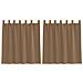 Tende in Voile con Passanti 2 pz Marrone Chiaro 140x140 cm - Foto miniatura 1