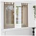Tende in Voile con Passanti 2 pz Marrone Chiaro 140x140 cm - Foto miniatura 2
