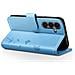 Custodia A Portafoglio Per Galaxy S24 / S25 Premium Design Fiori Farfalla, Blu Chiaro - Foto miniatura 3