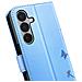 Custodia A Portafoglio Per Galaxy S24 / S25 Premium Design Fiori Farfalla, Blu Chiaro - Foto miniatura 4
