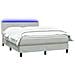 Letto a Molle con Materasso e LED Grigio Chiaro 160x210cm Velluto - Foto miniatura 3