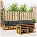 Set divani 8 pcs Naturale e Antracite Legno di Acacia Massello - Foto miniatura 2