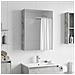 Mobiletto per specchio da bagno con lo scaffale Grigio cemento - Foto miniatura 4