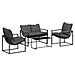 Set Divano da Giardino 4 pcs Nero e antracite Acciaio - Foto miniatura 1