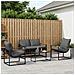 Set Divano da Giardino 4 pcs Nero e antracite Acciaio - Foto miniatura 2
