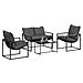 Set Divano da Giardino 4 pcs Nero e antracite Acciaio - Foto miniatura 3