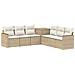 Set di divani 7 pcs Beige e Bianco Crema - Foto miniatura 1