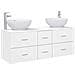 Set di mobili per il bagno 3 pz Bianco 49,5 x 44,5 x 65 cm - Foto miniatura 1