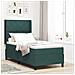 Letto a molle con strisce LED Verde Scuro 90 x 190 cm Velluto - Foto miniatura 3