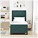 Letto a molle con strisce LED Verde Scuro 90 x 190 cm Velluto - Foto miniatura 10